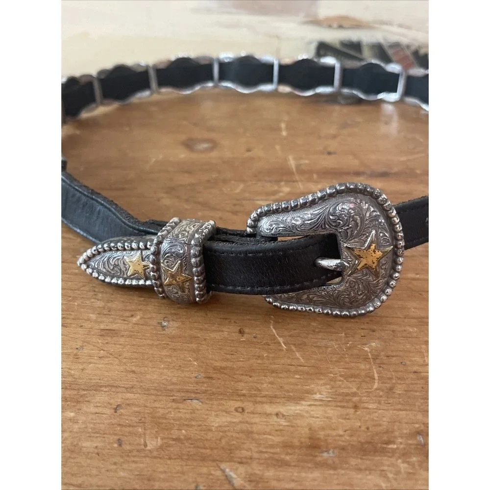 Beautiful Vintage Heavy Vintage Star Western Concho‎ Belt